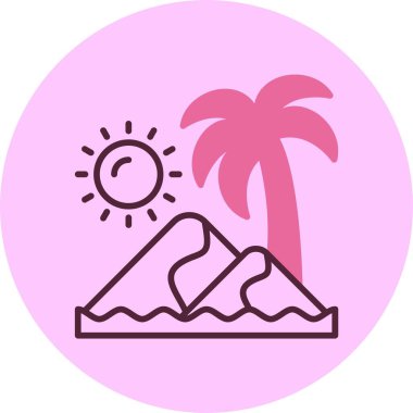 Kum tepeleri web simgesi vektör çizimi