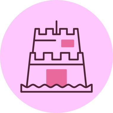 Kum heykeli ağ ikonu vektör illüstrasyonu