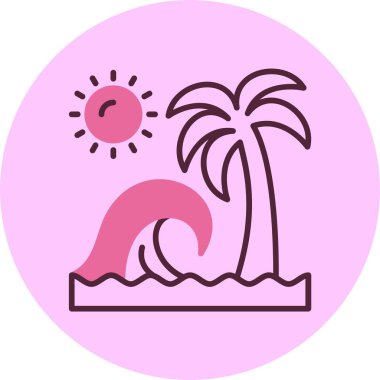 Plaj Dalgaları Web ikonu vektör çizimi