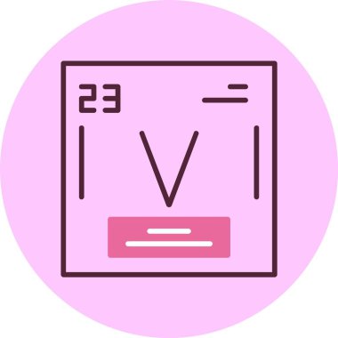 Vanadyum web simgesi vektör illüstrasyonu