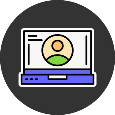 profil web simgesi vektör çizimi