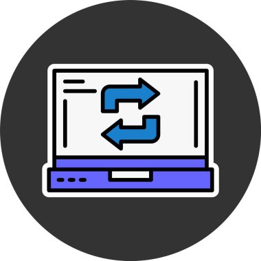 Dizüstü bilgisayar ekranını yenile, vektör basit illüstrasyon 