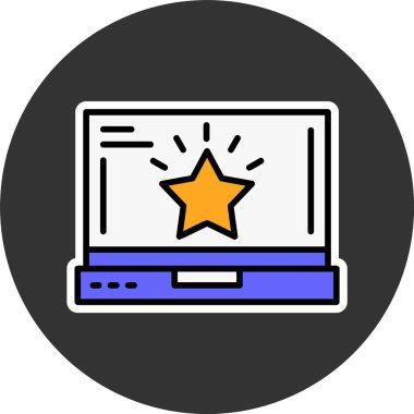 Dizüstü bilgisayar ekranında başarı, vektör basit illüstrasyon 