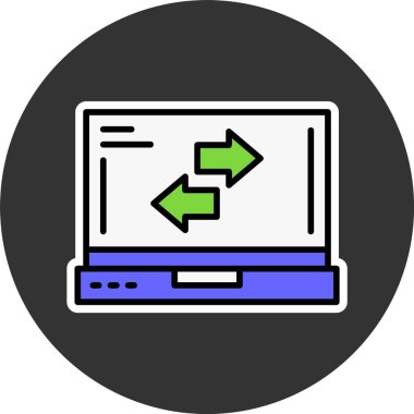 Bilgisayar. Web simgesi basit illüstrasyon