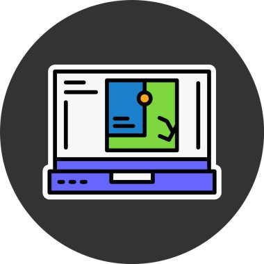 dizüstü bilgisayar simgesi. Web için dizüstü bilgisayar vektör simgelerinin basit çizimi