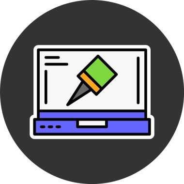 Bilgisayar faresi simgesi. ana hatlı bilgisayar fare vektör rengi düz izole