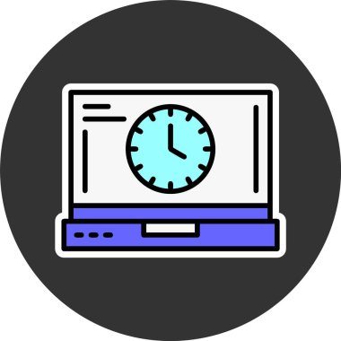 Saat simgesi vektör illüstrasyonu