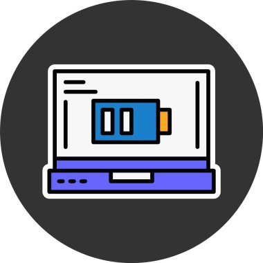 Ekran simgesi olan dizüstü bilgisayar. dizüstü bilgisayar ve dizüstü bilgisayar vektör rengi izole edildi