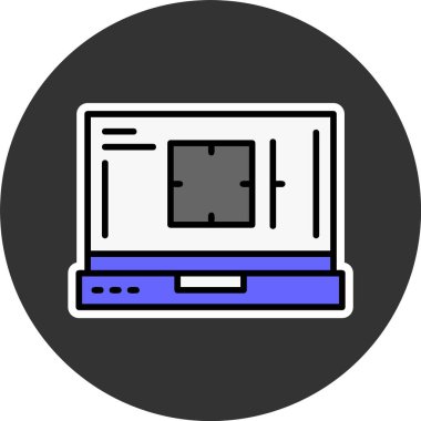 dizüstü bilgisayar simgesi. Web için dizüstü bilgisayar vektör simgelerinin basit çizimi