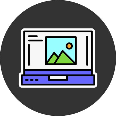 Dizüstü bilgisayar simgesi vektör çizimi