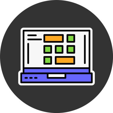 Bilgisayar. Web simgesi basit illüstrasyon