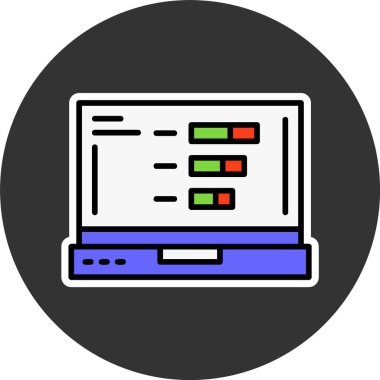 Bilgisayar ekranı. Web simgesi basit illüstrasyon