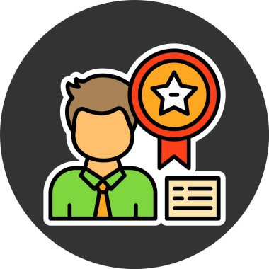 Rozet simgesi, vektör basit resimleme 