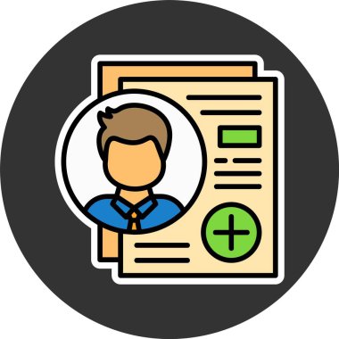 Yeni işe alma simgesi, vektör basit illüstrasyon 