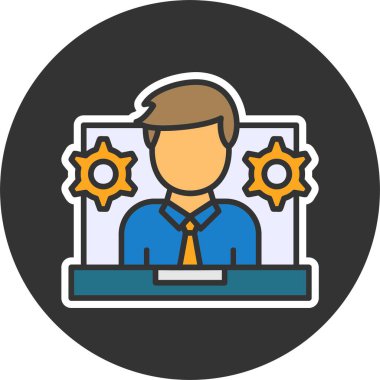 İşbirliği simgesi, vektör basit illüstrasyon 