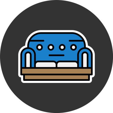 Koltuk simgesi, vektör basit illüstrasyon 