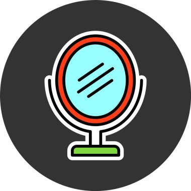 Ayna simgesi, vektör basit illüstrasyon 