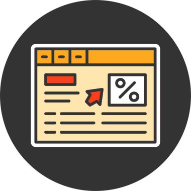 Oran simgesine tıklayın, vektör basit illüstrasyonuName 