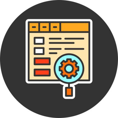 Sayfa üzerinde SEO simgesi, vektör basit illüstrasyon 