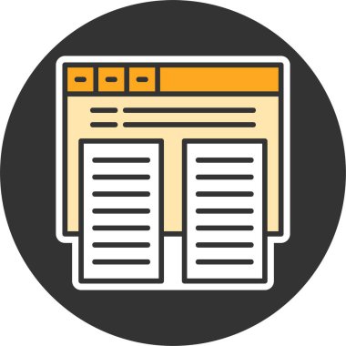 İçerik simgesini çoğalt, vektör basit illüstrasyon 