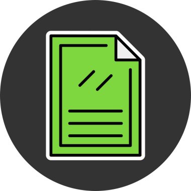 Belge simgesi, vektör basit illüstrasyon 