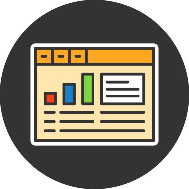 Google Analitik simgesi, vektör basit illüstrasyon 