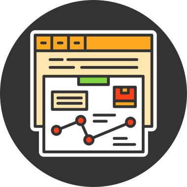 E-ticaret izleme simgesi, vektör basit illüstrasyon 