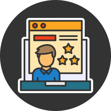 Müşteri Simgesi, vektör basit illüstrasyonuComment 