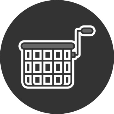 Derin fritöz simgesi, vektör basit illüstrasyon 