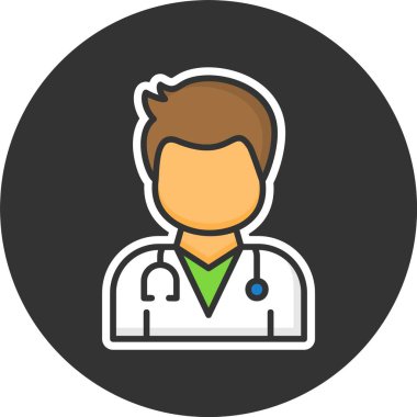 Doktor simgesi, vektör basit çizim 