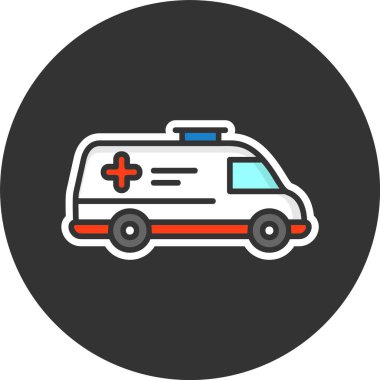 Ambulans simgesi, vektör basit illüstrasyon 