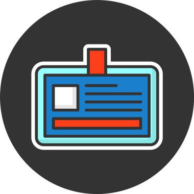 Kimlik kartı simgesi, vektör basit illüstrasyon 