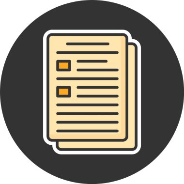 Belge simgesi, vektör basit illüstrasyon 