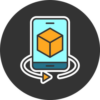 Akıllı telefon ekranında 3d küp döndürme