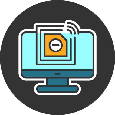 Dijital dosya silme simgesini gösteren bilgisayar monitörü