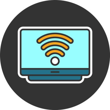 Akıllı televizyon simgesi, vektör basit illüstrasyon 