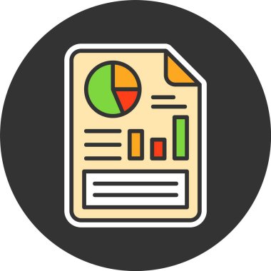 Grafikleri ve grafikleri gösteren renkli rapor belgesi