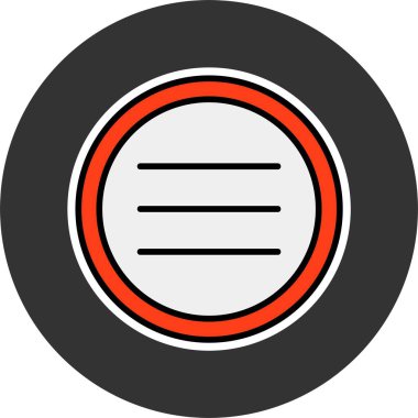 Siyah çember ve çizgilerden oluşan minimalist simge