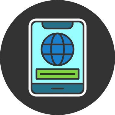  Mobil simge, vektör basit illüstrasyon 