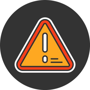Koyu arkaplanda sarı uyarı üçgeni sembolü