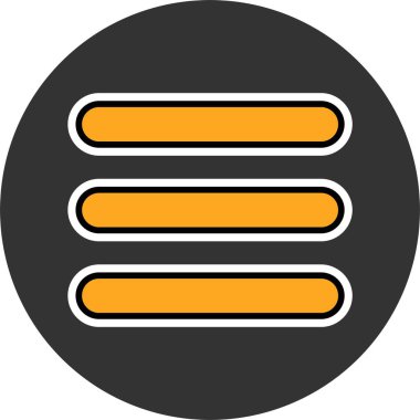 Siyah dairenin içinde üç yatay turuncu çizgi