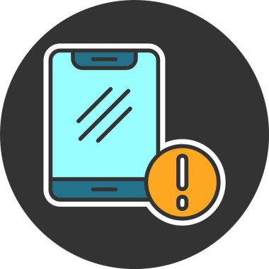 Sarı uyarı sembolü gösteren akıllı telefon ekranı