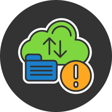 Bulut depolama simgesi, vektör basit illüstrasyon 