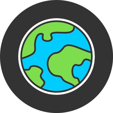 Dünya haritası simgesi, vektör basit illüstrasyon 