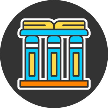 Kitap fuarı simgesi, vektör basit illüstrasyon 