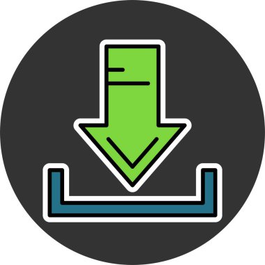 Simge indir, vektör basit illüstrasyon 