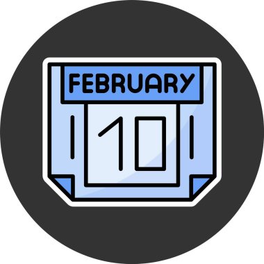 10 Şubat takvim ikonu vektör illüstrasyonu 