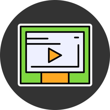 Video simgesi, vektör basit illüstrasyon 