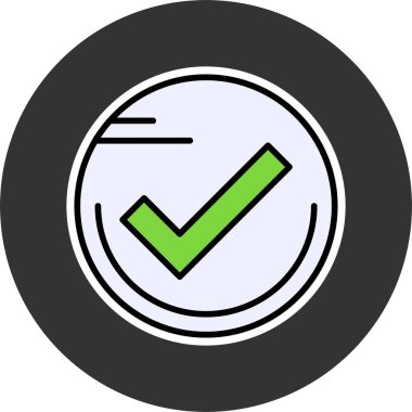 İşaretli daire simgesi, vektör basit illüstrasyon 