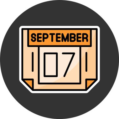 7 Eylül takvim ikonu vektör illüstrasyonu 